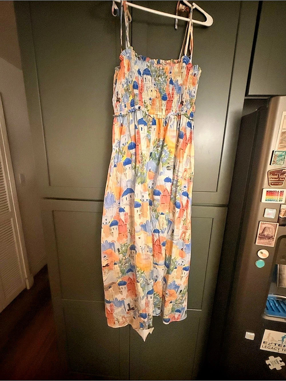 entro Abstract Print Cotton Maxi Dress Size Large